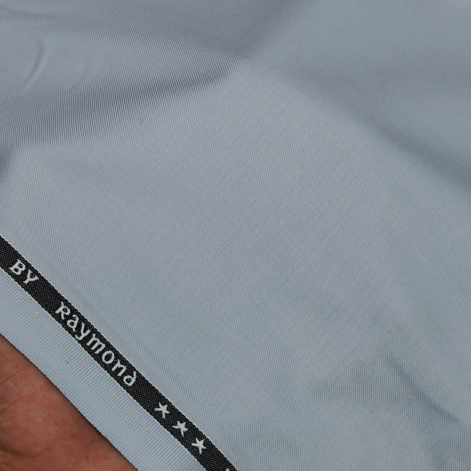 Combo Raymond Plain TR Light Sky Blue Trouser Fabric And Donear Giza Cotton Bengal Stripes Light Pink Shirt Fabric